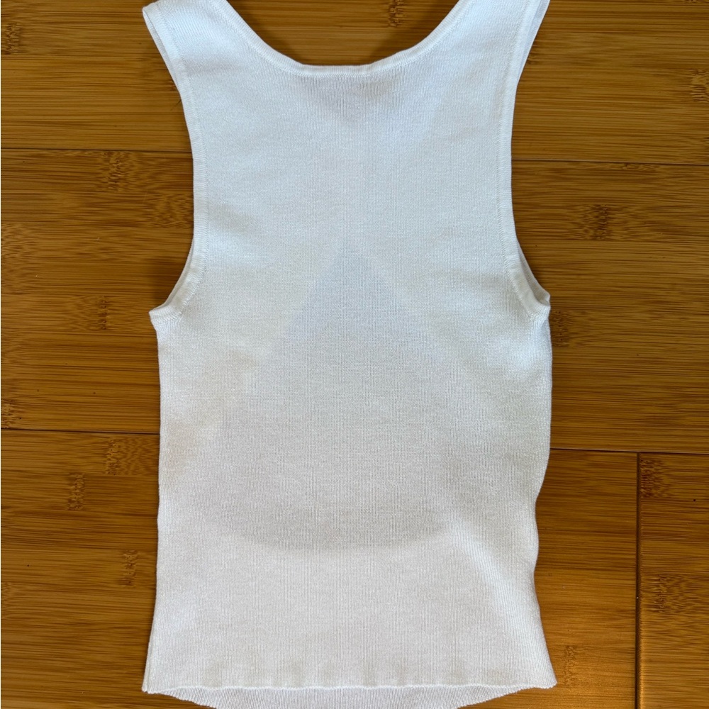 Zara White Open-Back Tank Top - Picture 2 of 4